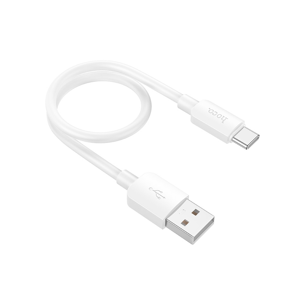 Дата кабель USB 2.0 AM to USB-C 0.25m Hyper 27W X96 white HOCO (6942007609418) - зображення 1