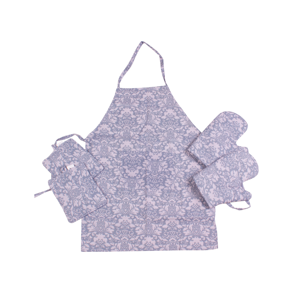 Фартух MirSon Набір №217 - Blue patterns дві прихватки + дві рукавички-прихватки + фартух (2200006754442) - изображение 1