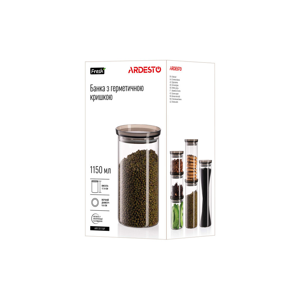 Ємність для сипучих продуктів Ardesto Fresh скло, пластик 1150 мл (AR1311SF) - picture 9