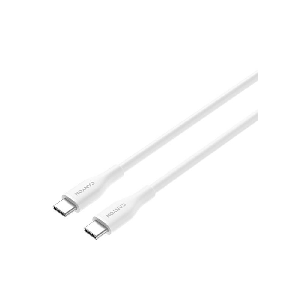 Дата кабель USB-C to USB-C 1.0m CC60SC10 60W Silicon White Canyon (CNS-CC60SC10W) - зображення 3