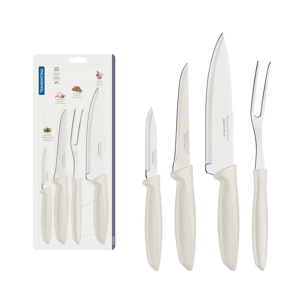 Набір ножів Tramontina Plenus Light Grey 4 шт (23498/331) - зображення 2