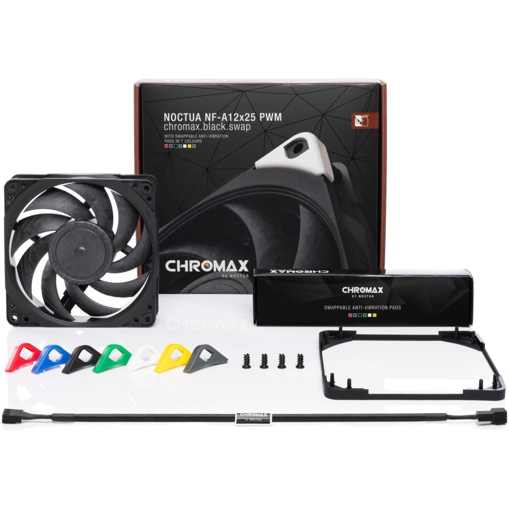 Кулер до корпусу Noctua NF-A12x25 PWM CHROMAX. BLACK. SWAP - зображення 3