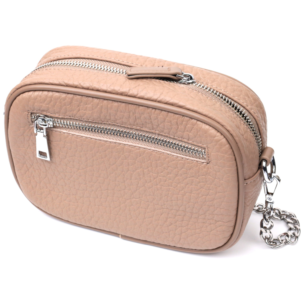 Сумка Vintage Жіноча шкіряна декорована металевими кнопками Бежева (22335) - зображення 2