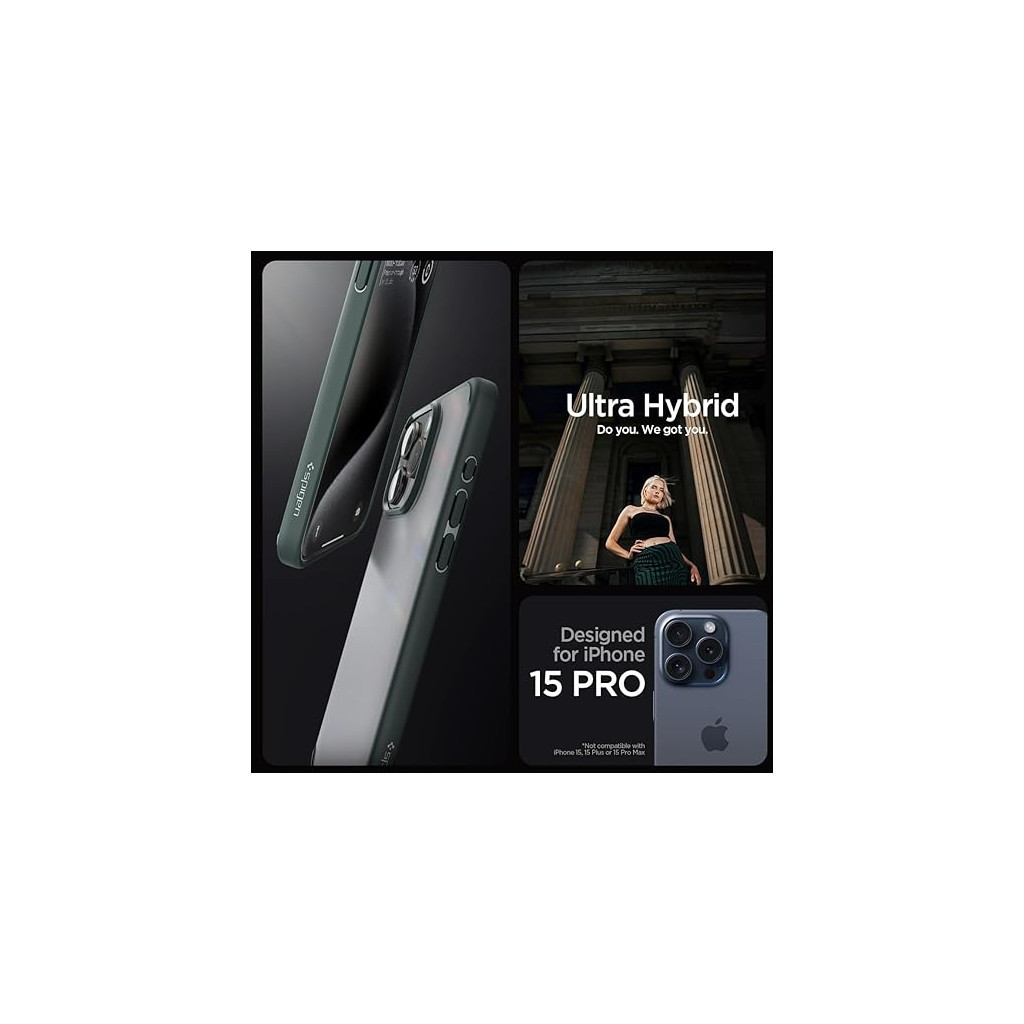 Чохол до мобільного телефона Spigen Apple iPhone 15 Pro Ultra Hybrid Frost Green (ACS06710) - зображення 11