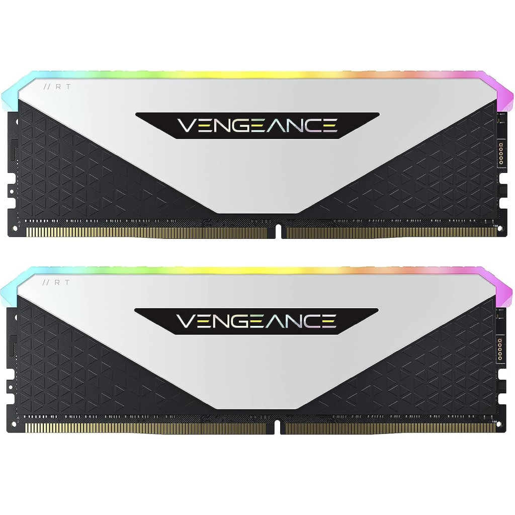 Модуль пам'яті для комп'ютера DDR4 32GB (2x16GB) 3600 MHz Vengeance RGB RT White Corsair (CMN32GX4M2Z3600C18W) - зображення 1