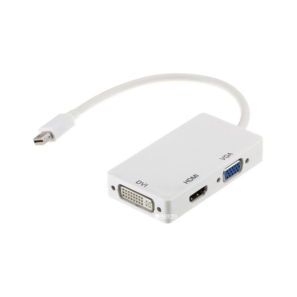 Порт-реплікатор PowerPlant mini Display Port — HDMI, DVI, VGA (3 в 1) (CA910946) - зображення 1