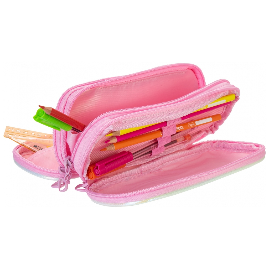 Пенал Cool For School з блискітками 3 відділення рожевий (CF87050) - зображення 2