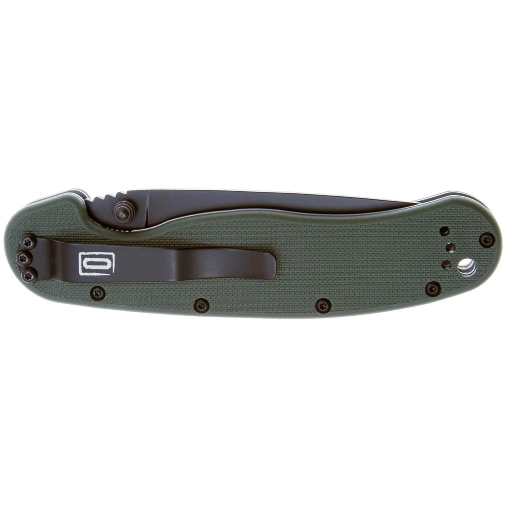 Ніж Ontario Knife RAT I AUS-8 OD Green, Black Blade (ON8846OD) - зображення 4