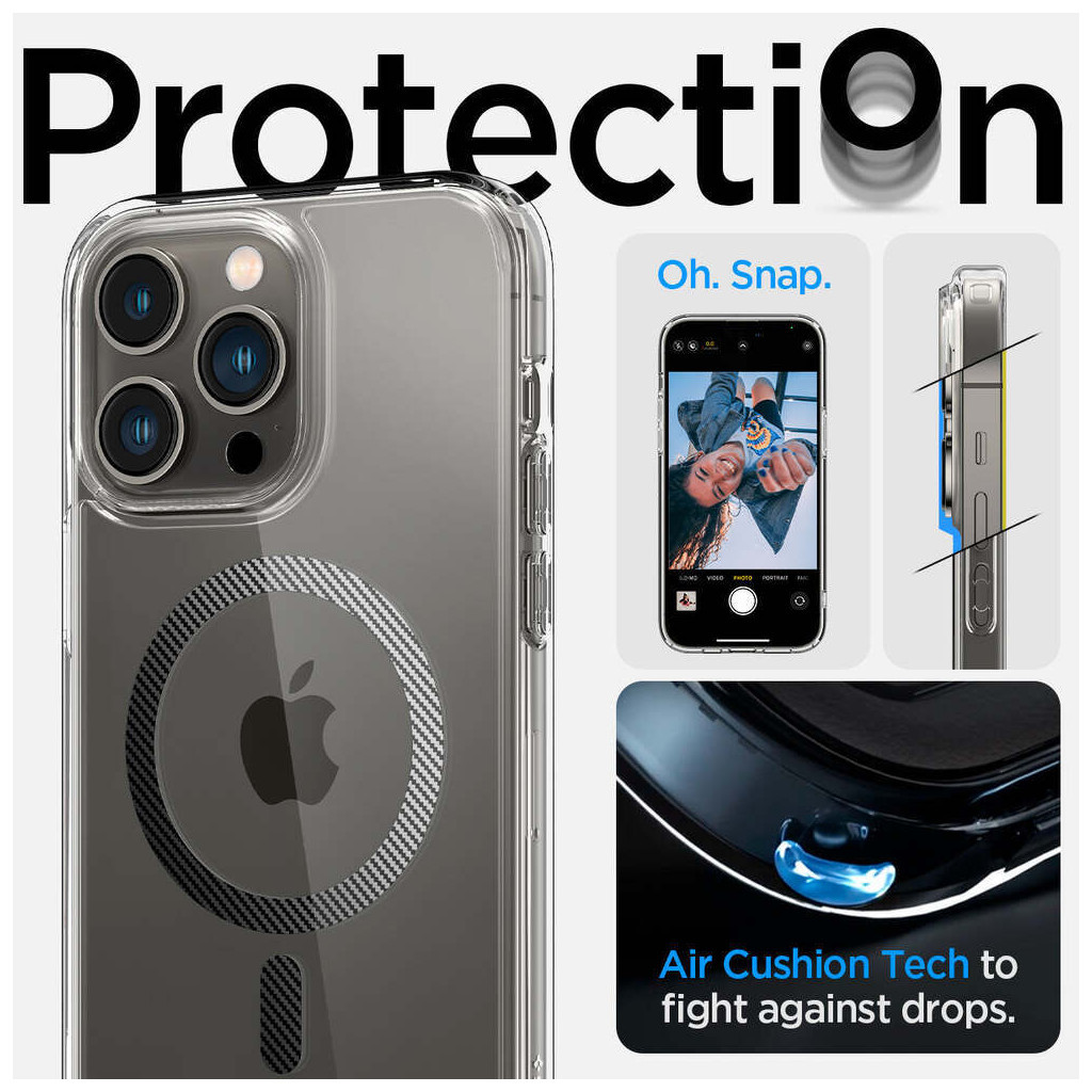 Чохол до мобільного телефона Spigen Apple iPhone 14 Pro Ultra Hybrid MagFit, Carbon Fiber (ACS04971) - зображення 10