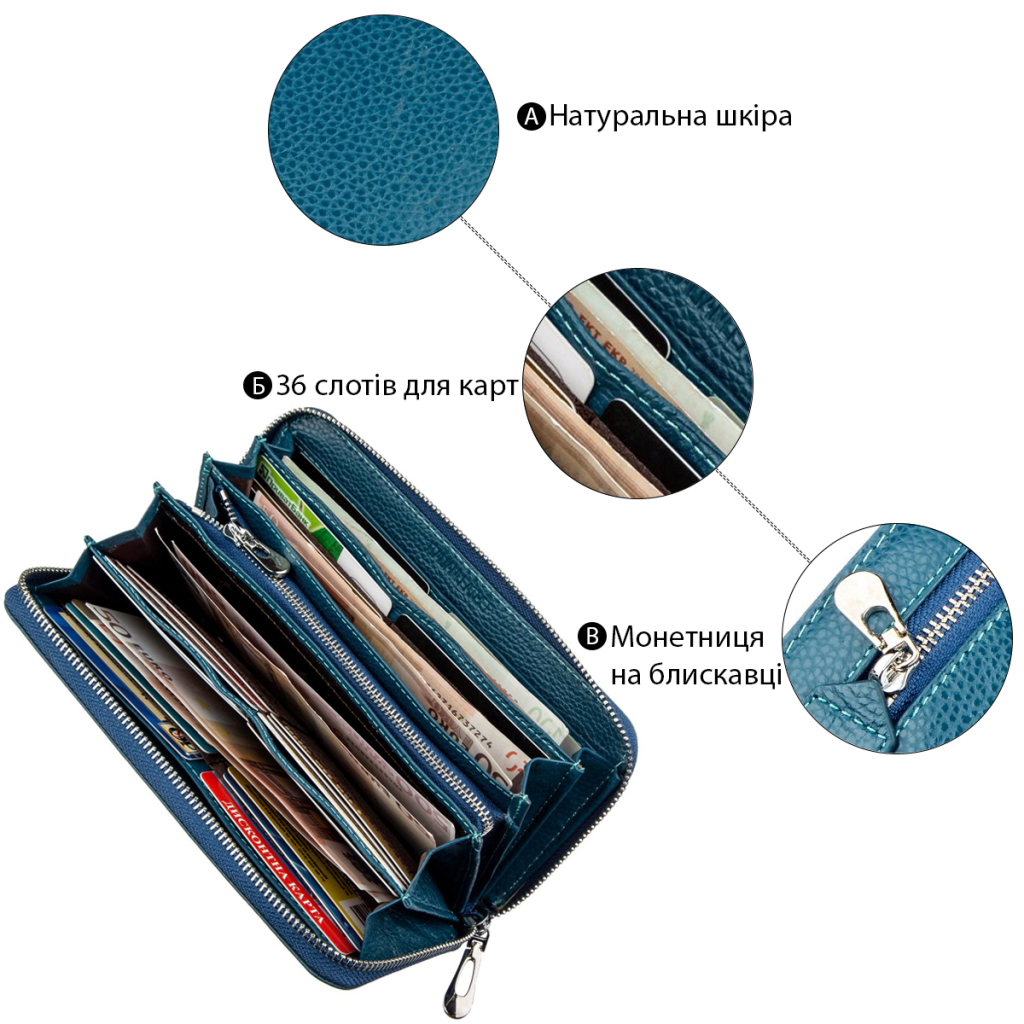 Гаманець ST Leather Блакитний (18861) - зображення 4