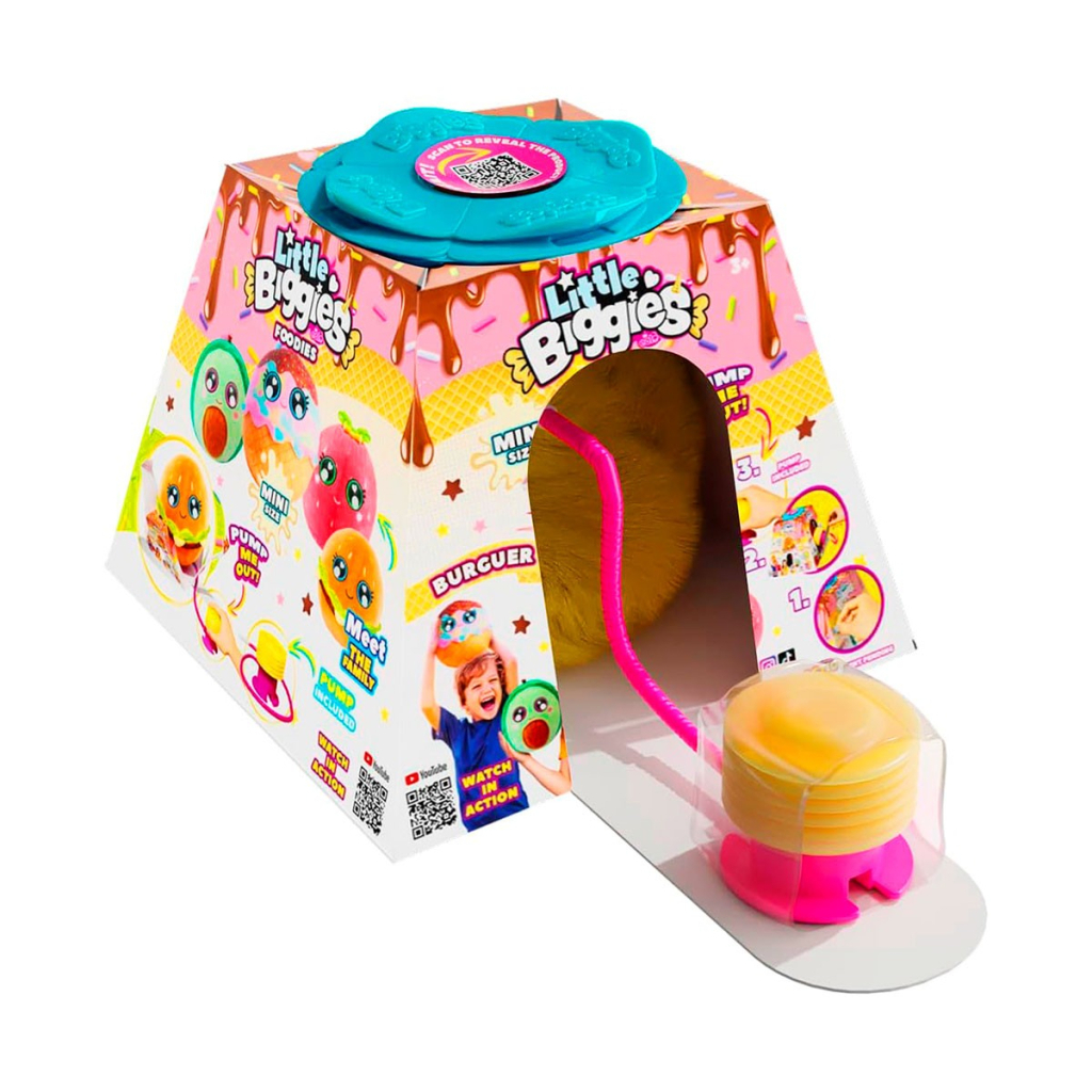М'яка іграшка Biggies серії Little Foodies - Бургер (надувна іграшка, насос) (BIG002-BU) - зображення 3