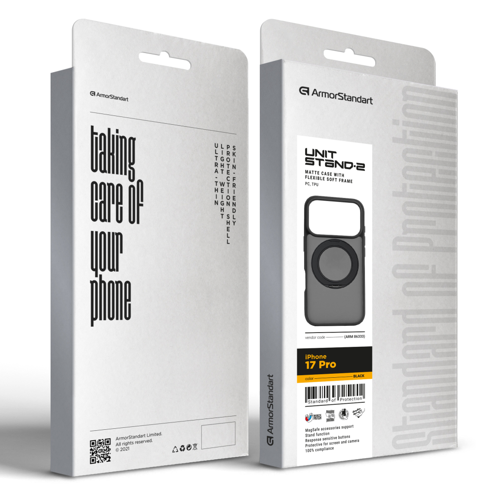 Чохол до мобільного телефона Armorstandart Unit Stand2 Apple iPhone 17 Pro Black (ARM86333) - зображення 3