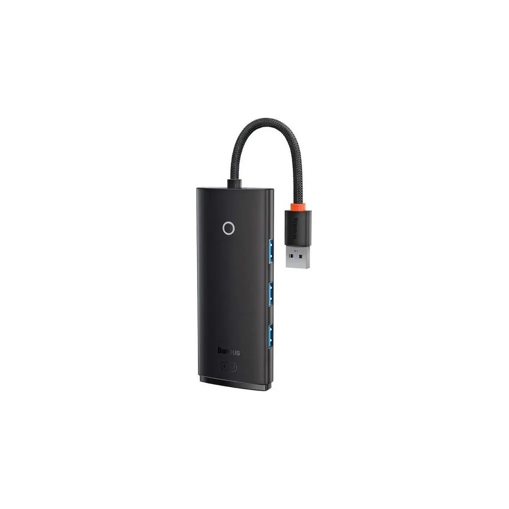 Концентратор Baseus USB 3.0 to 4xUSB 3.0 0.25m black (WKQX030001) - зображення 1