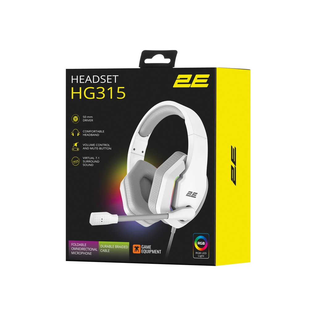 Навушники 2E Gaming HG315 RGB USB 7.1 White (2E-HG315WT-7.1) - зображення 9