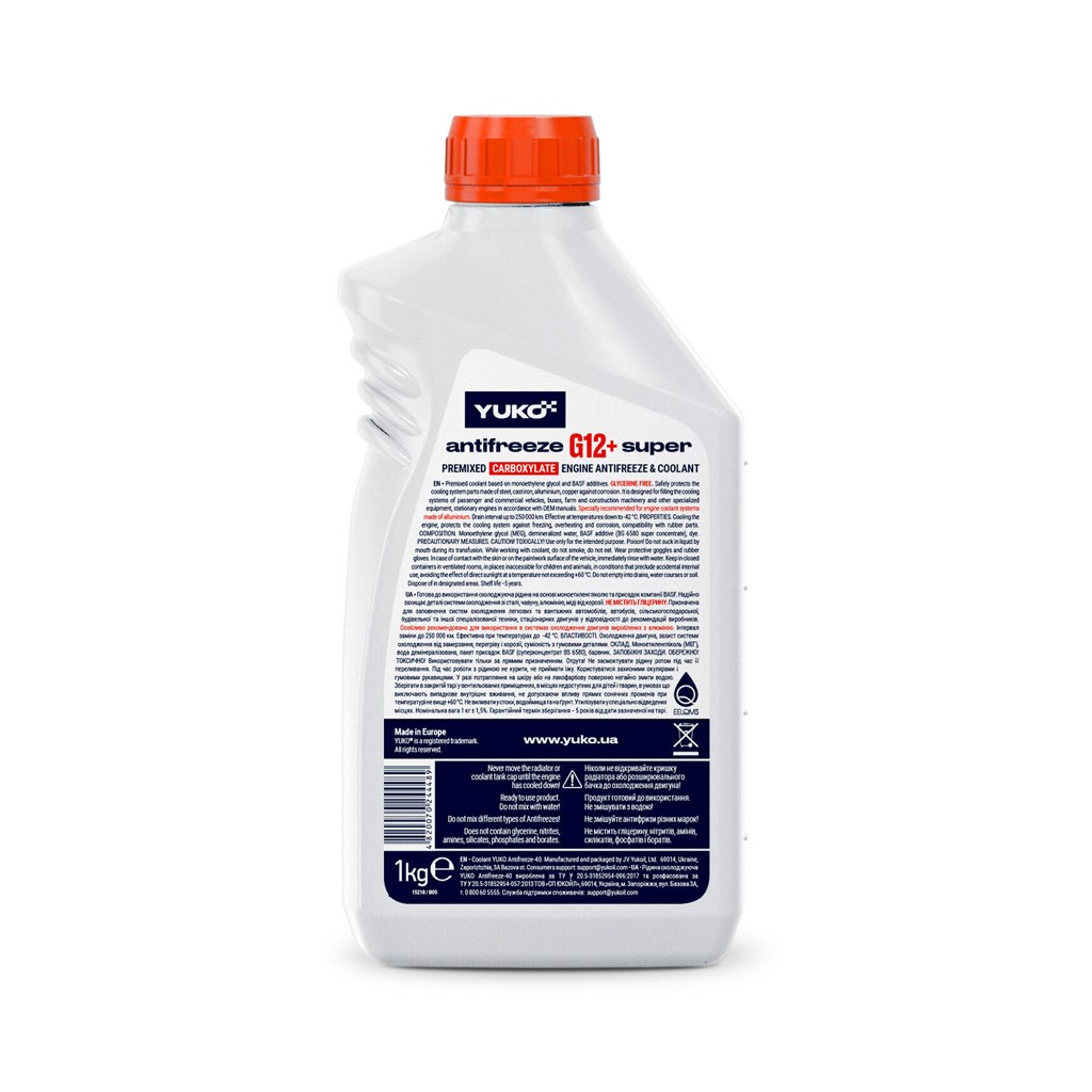 Антифриз Yuko -40 Super G12+ червоний 1л (4820070244489) - изображение 2