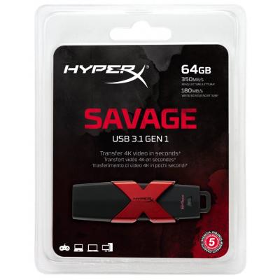 USB флеш накопичувач Kingston 64GB HyperX Savage USB 3.1 (HXS3/64GB) - зображення 5
