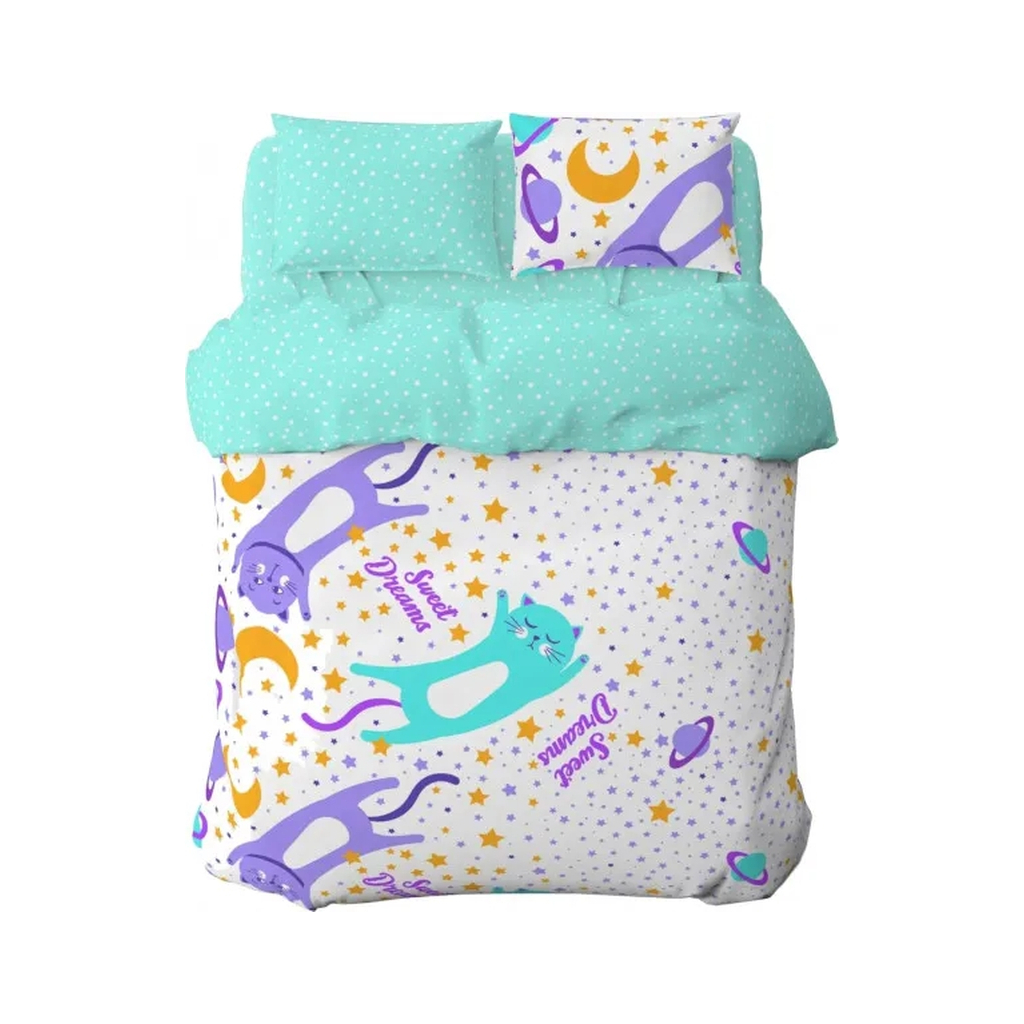 Дитячий постільний набір Home Line Коти та зорі (бірюзовий) (162249) - зображення 2