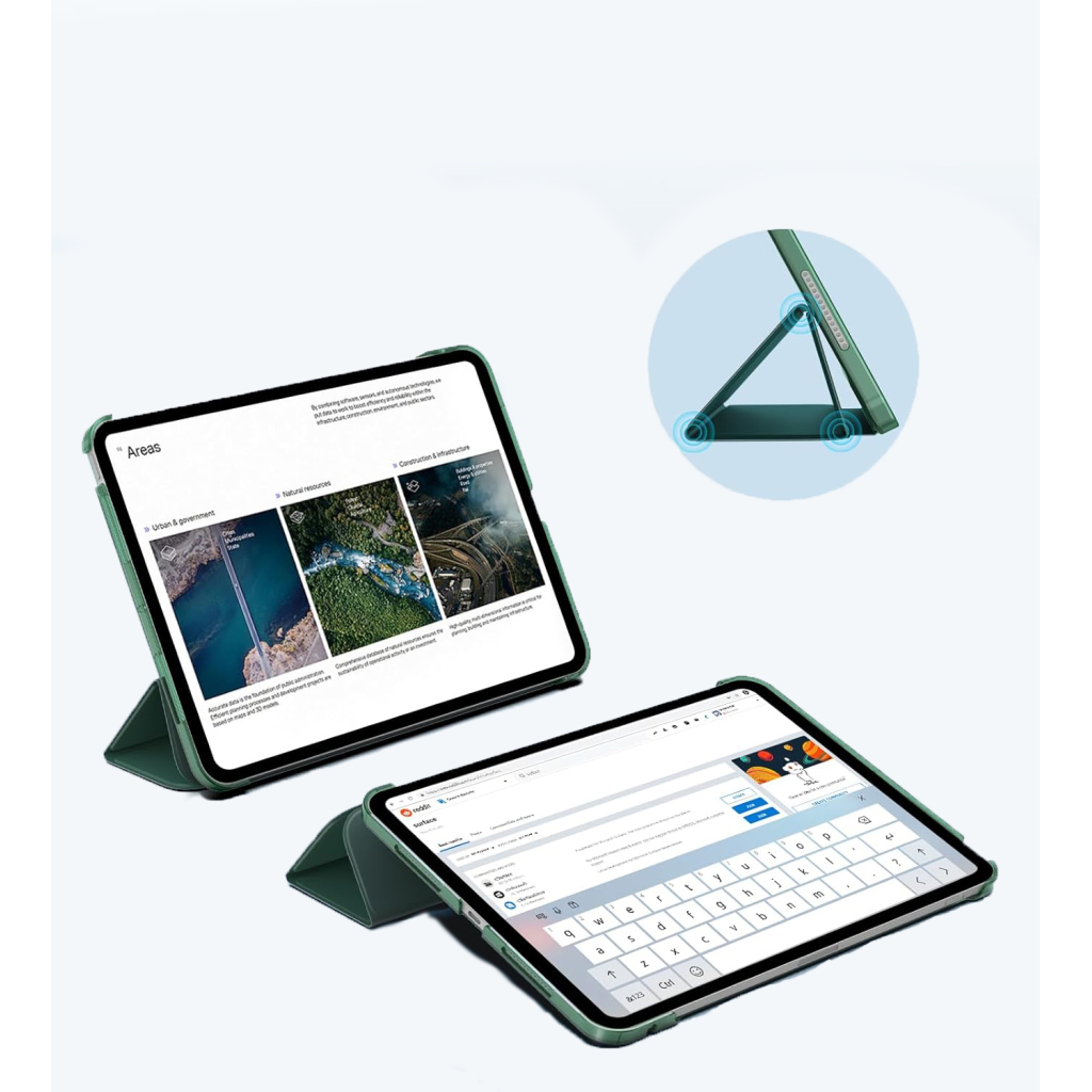 Чохол до планшета BeCover Tri Fold Hard Apple iPad Pro 11" M4 2024 Dark Green (711727) - зображення 2