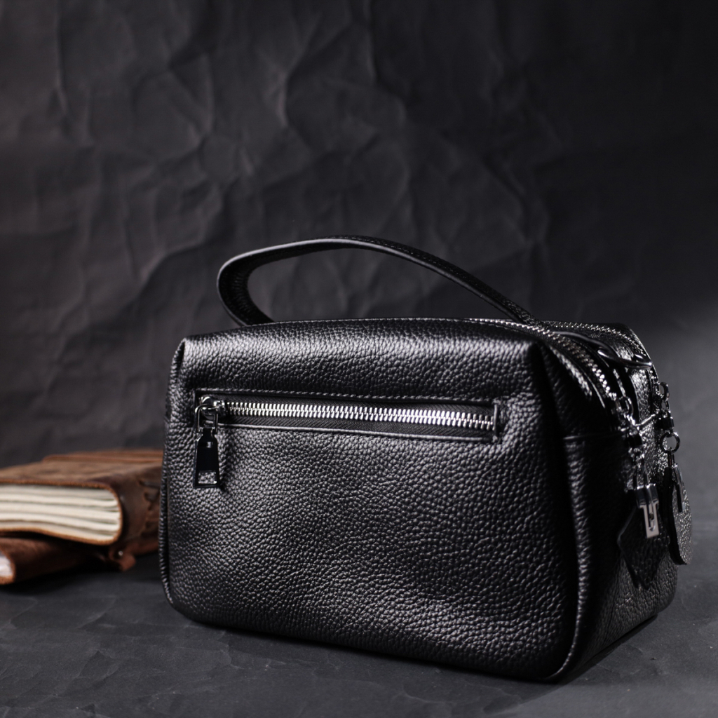 Сумка Vintage З натуральної шкіри Чорна (22343) - зображення 10