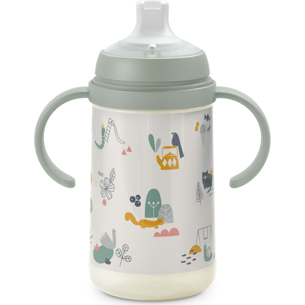 Поїльник-непроливайка Suavinex A walk in the park з силіконовим носиком, 270 мл, +6 місяців, зелена (308287) - зображення 1