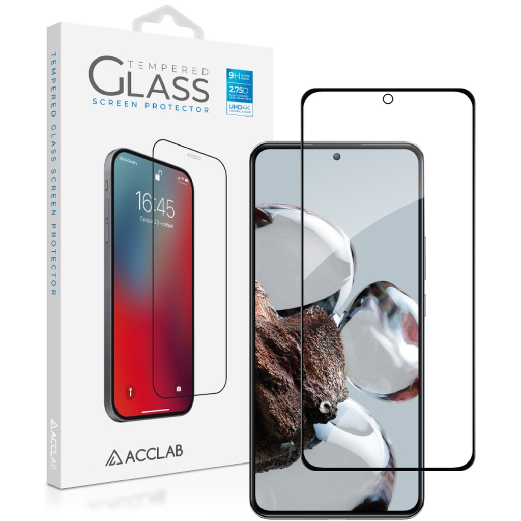 Скло захисне ACCLAB Full Glue Xiaomi 12T/12T Pro Black (1283126546402) - зображення 1