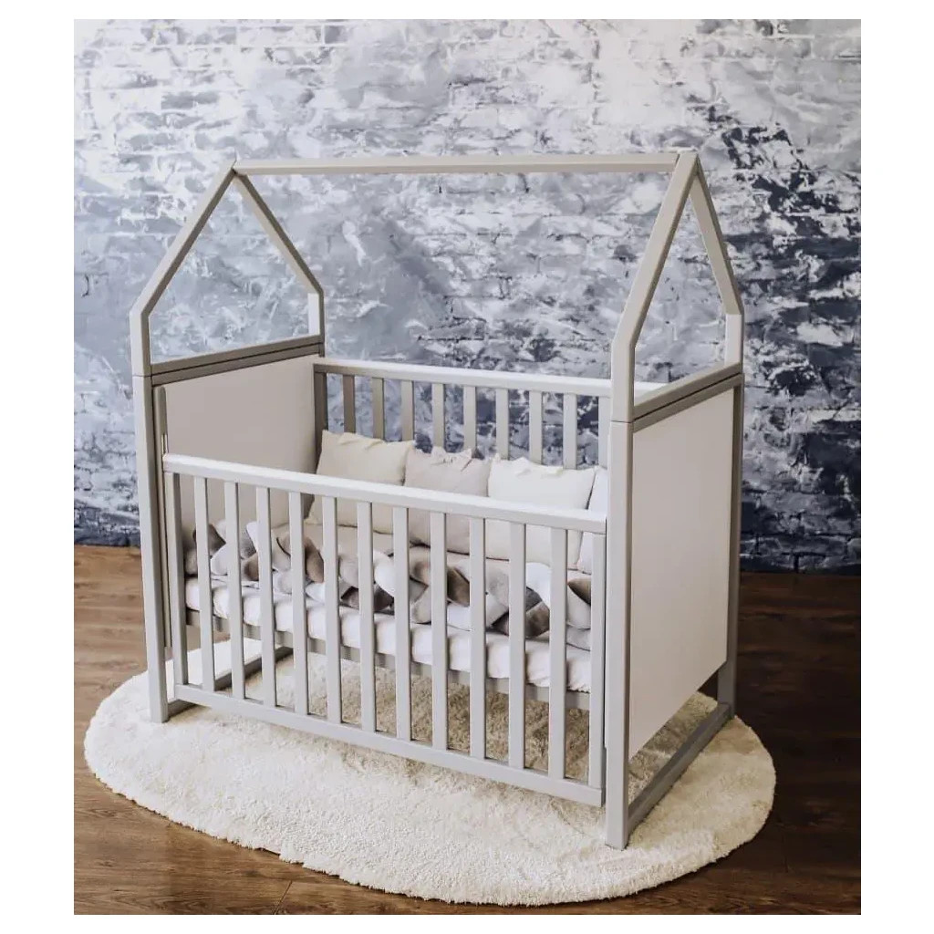 Ліжечко Angelo Будинок (біло-сіре) 120х60 (12004) - зображення 3