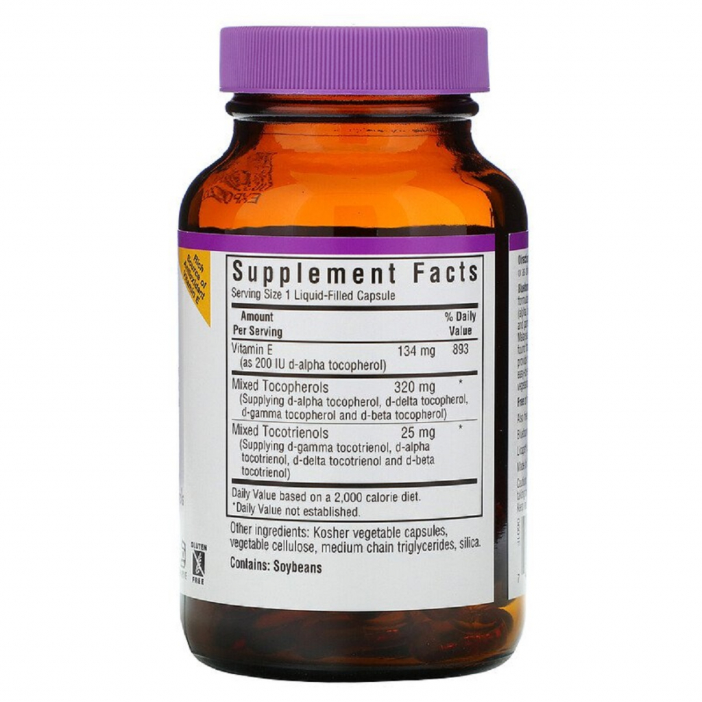 Вітамін Bluebonnet Nutrition Комплекс Вітаміну E, Vitamin E Complex, 60 капсул (BLB-00601) - зображення 2