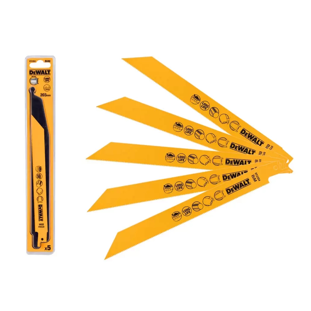 Полотно DeWALT для шабельних пилок, по металу, швидкий пропил, 203 мм, 18 TPI, 5 шт (DT2354) - зображення 3