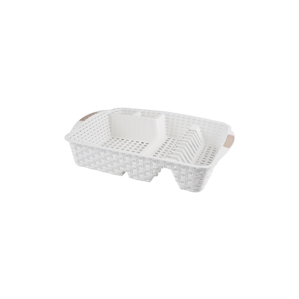 Сушарка для посуду Violet House 0757 Ротанг White (0757 Роттанг WHITE сушка д/пос.4) - зображення 1