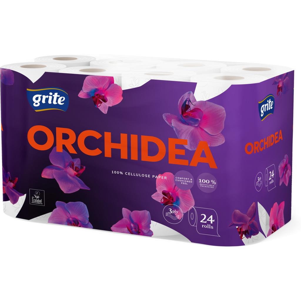 Туалетний папір Grite Orchidea 3 шари 24 рулони (4770023348132/4770023351507) - зображення 1