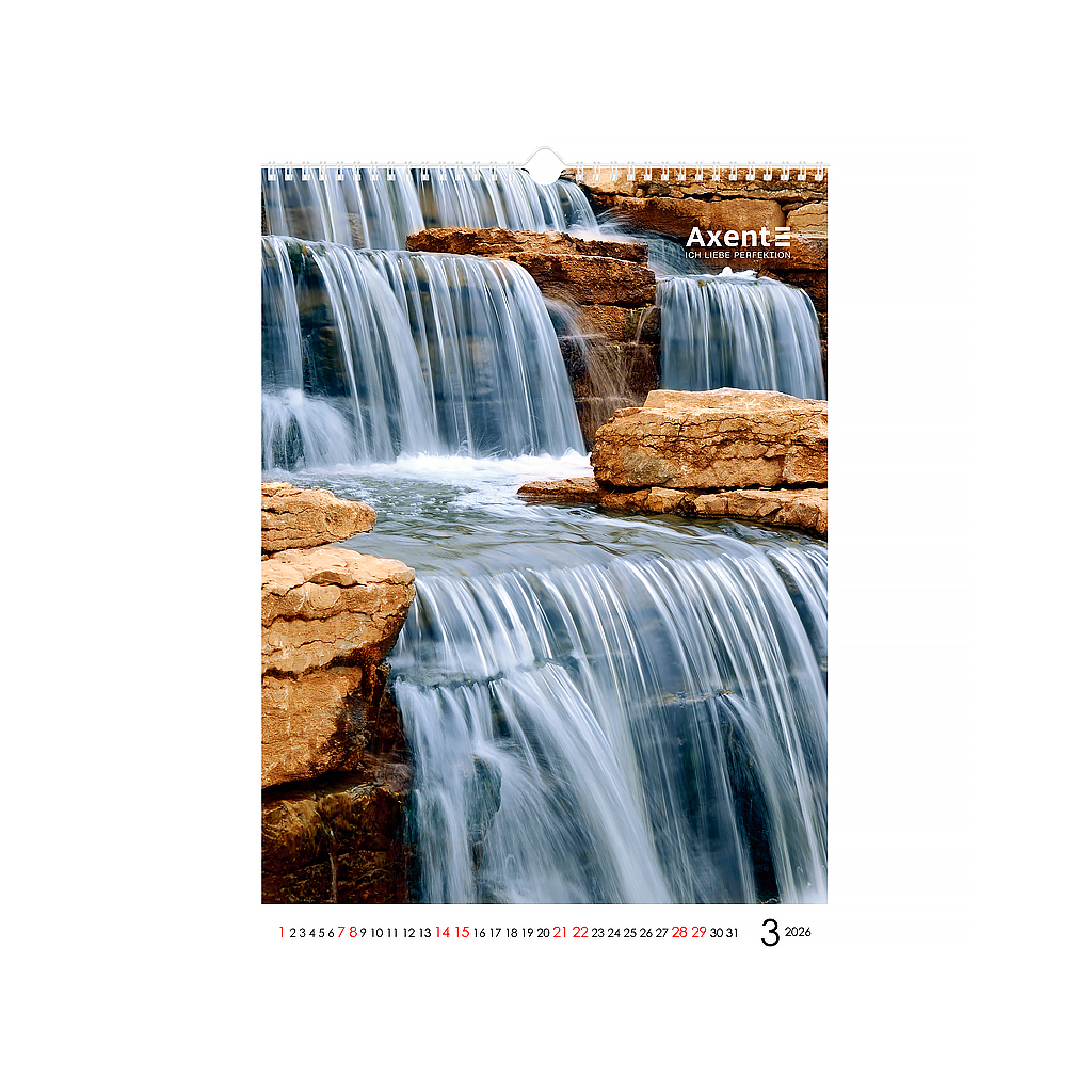 Календар Axent настінний А3 2026 р.Waterfalls (8804-26-2-A) - зображення 4
