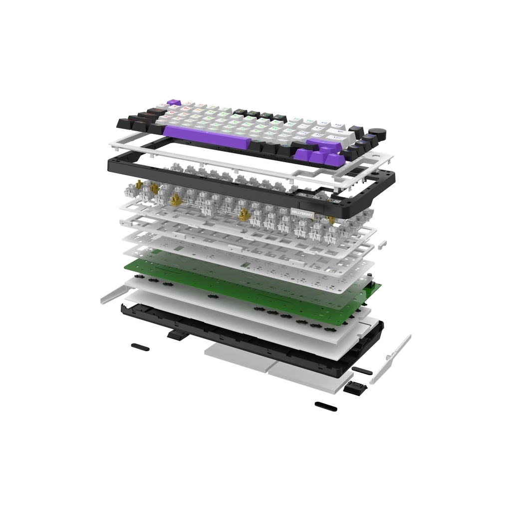 Клавіатура Hator Hellyberry HK75 Mechanical Linear RGB USB UA White/Violet (HK75) - зображення 8