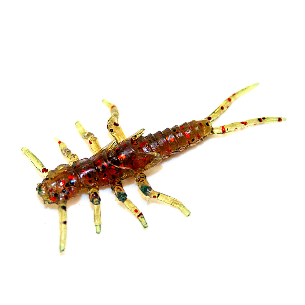 Силікон рибальський FishUP Stonefly 0.75" 019 - Motor Oil/Red (12шт/уп) (1864.14.69) - зображення 1