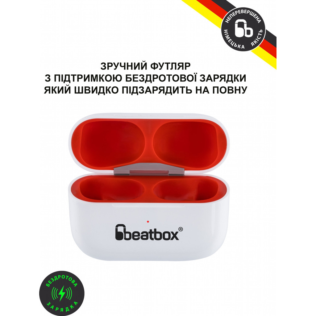 Навушники BeatBox PODS PRO 1 Wireless Charging White-Red (bbppro1wcwr) - зображення 4