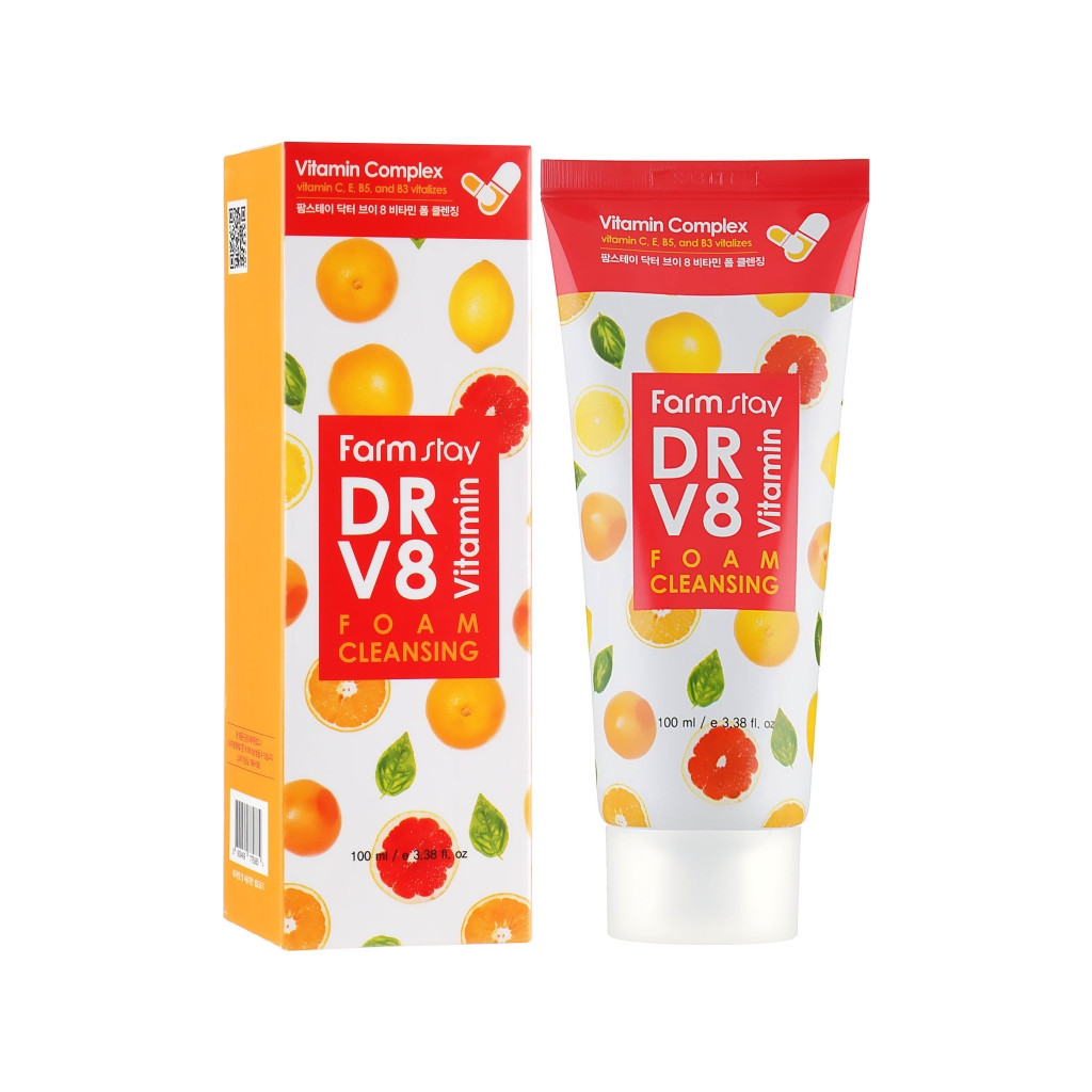 Пінка для вмивання FarmStay DR.V8 Vitamin Foam Cleansing Вітамінна 100 мл (8809469775885) - зображення 2