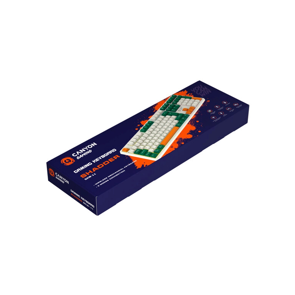 Клавіатура Canyon Shadder GKW-11 RGB Silent Wireless/Bluetooth/USB UA White (CND-SKBW11) - зображення 7