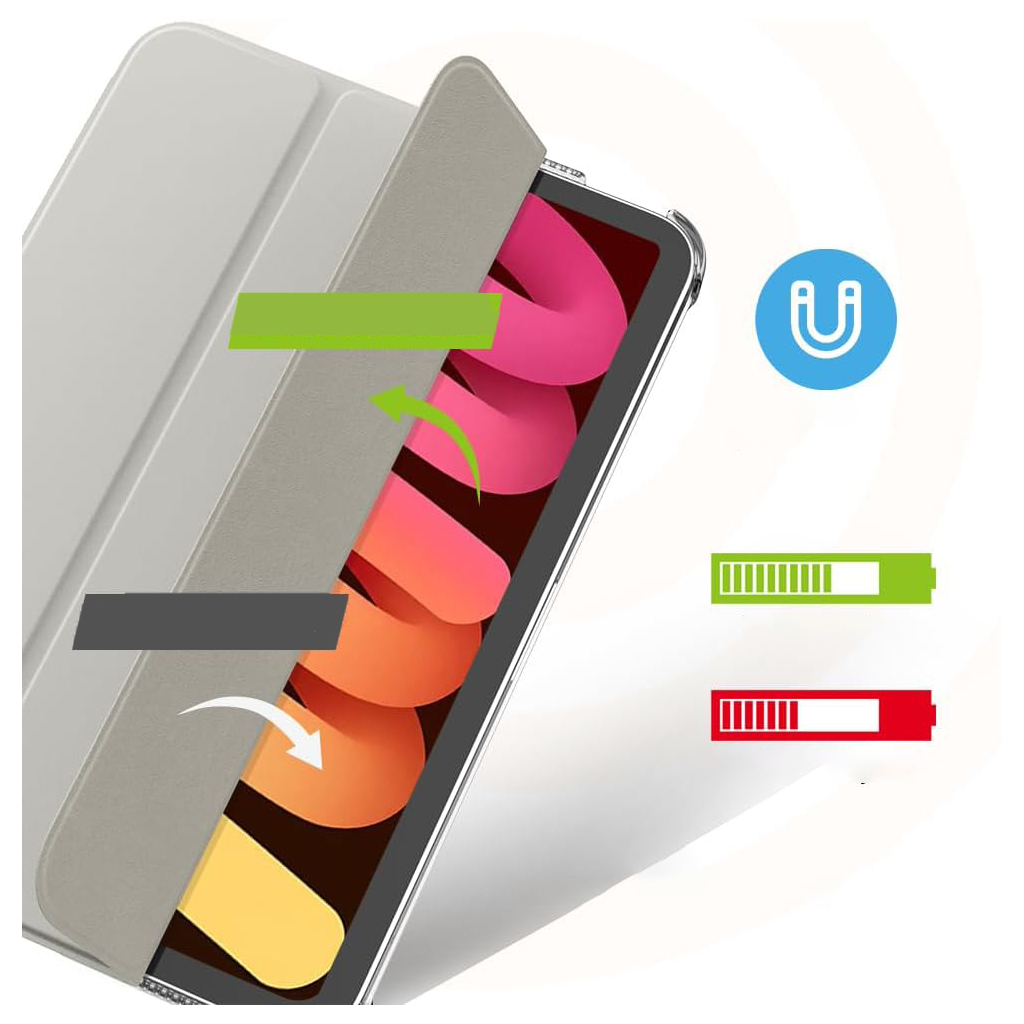 Чохол до планшета BeCover Tri Fold Hard Apple iPad Mini 7 2024 Gray (712452) - зображення 4