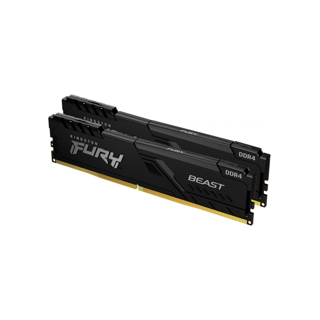 Модуль пам'яті для комп'ютера DDR4 32GB (2x16GB) 2666 MHz FURY Beast Black Kingston Fury (ex.HyperX) (KF426C16BBK2/32) - зображення 1