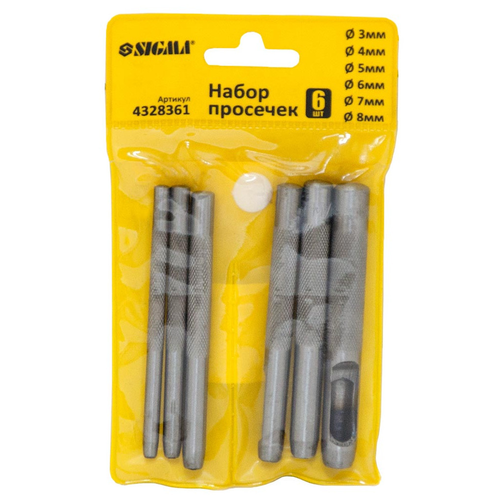 Пробійник Sigma 6шт 3-8мм (4328361) - изображение 3