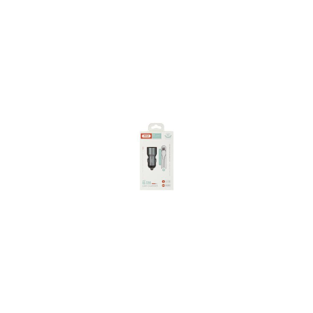 Зарядний пристрій XO TZ09 2.4A/2 USB + cable microUSB Grey (XO-TZ09M-GR) - зображення 4
