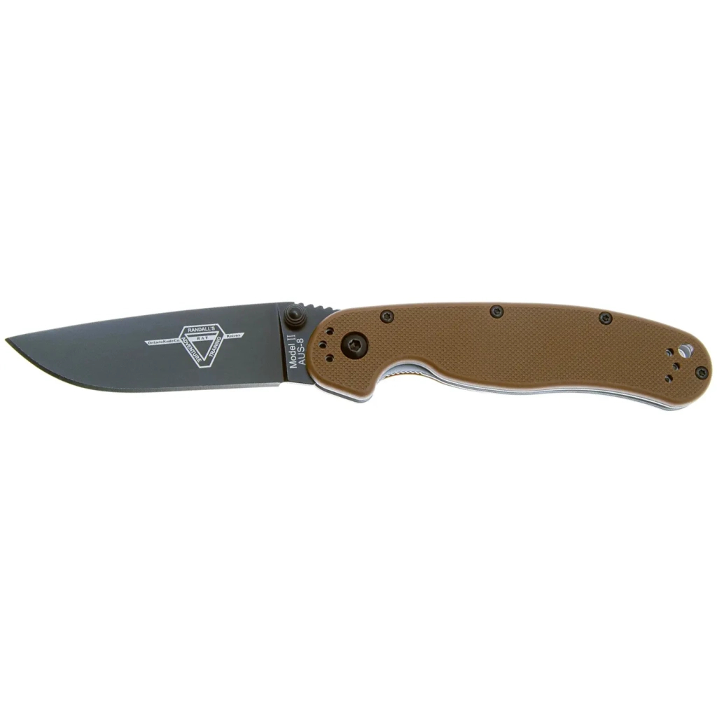 Ніж Ontario Knife RAT II AUS-8 Coyote Brown, Black Blade (ON8861CB) - зображення 1