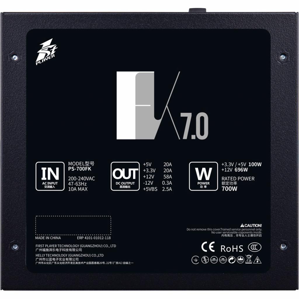 Блок живлення 1stPlayer 700W (PS-700FK) - изображение 5