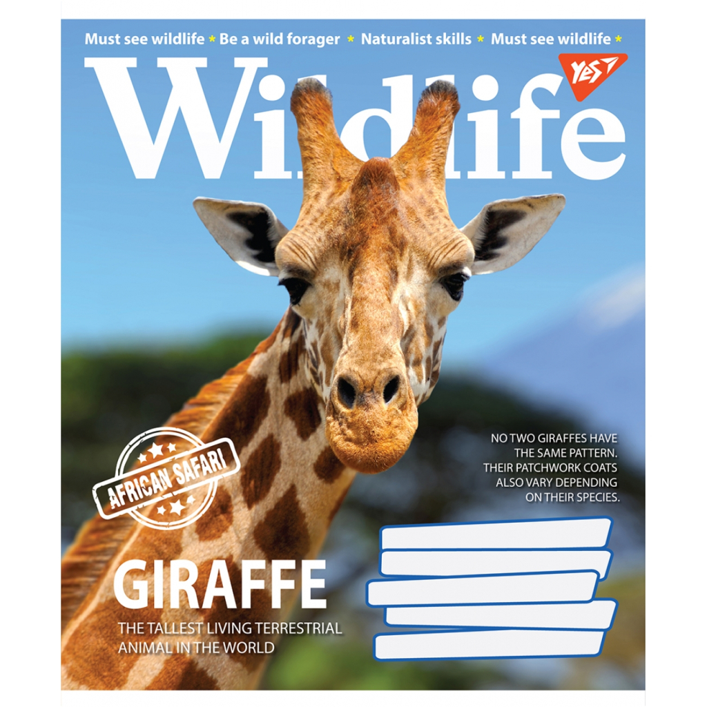 Зошит Yes А5 Wild life 96 аркушів, лінія (766133) - зображення 3