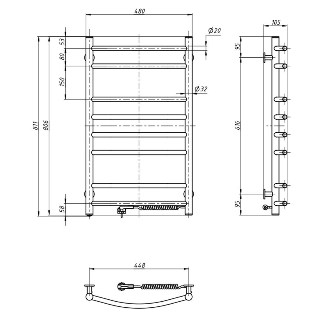 Сушарка для рушників Navin Камелія 480x800 (12-007030-4880) - изображение 5