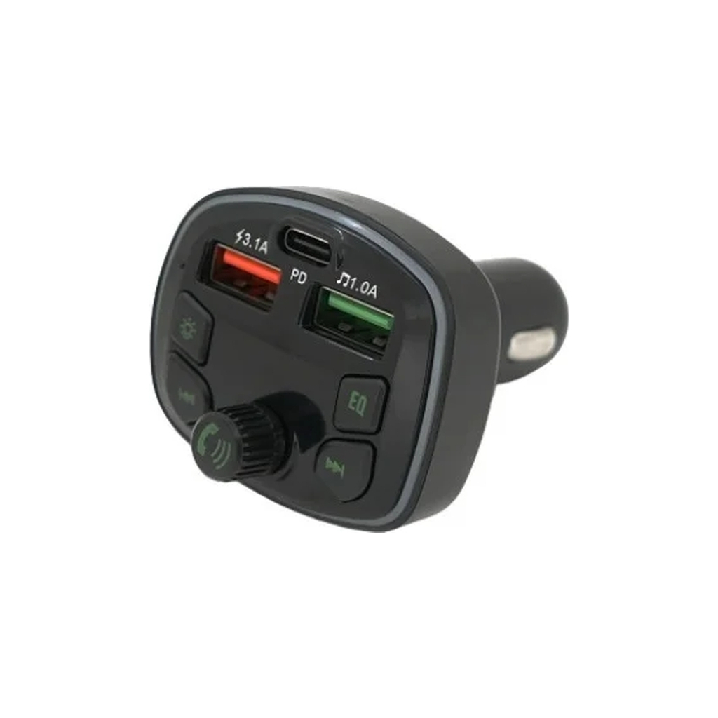 FM модулятор Voltronic Q7 з еквалайзером, 3.1A, PD18W, USB, TF (FM-Q7EQ) - изображение 2