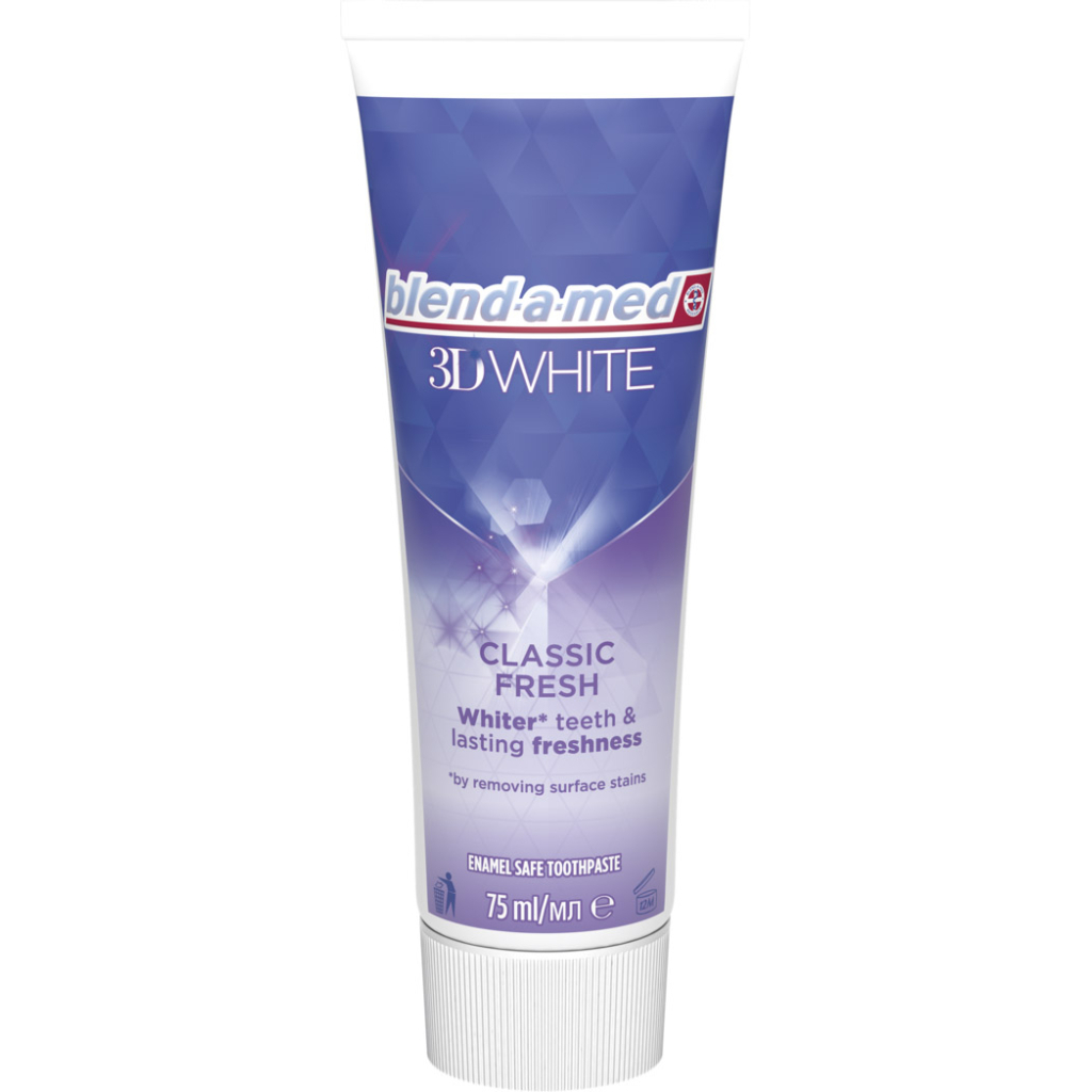 Зубна паста Blend-a-med 3D White Класична свіжість 75 мл (8006540792971) - зображення 3