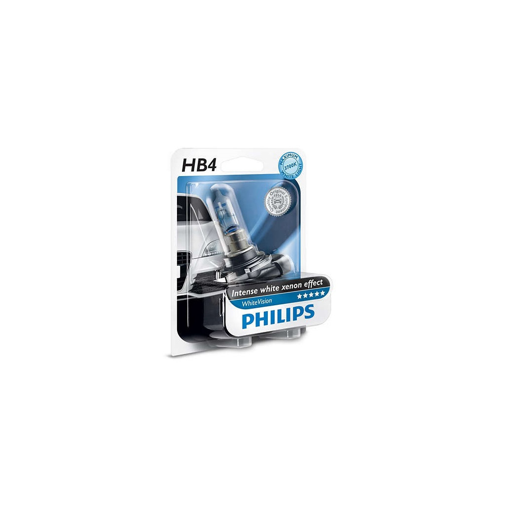 Автолампа Philips HB4 WhiteVision +60%, 3700K, 1шт (9006WHVB1) - зображення 1