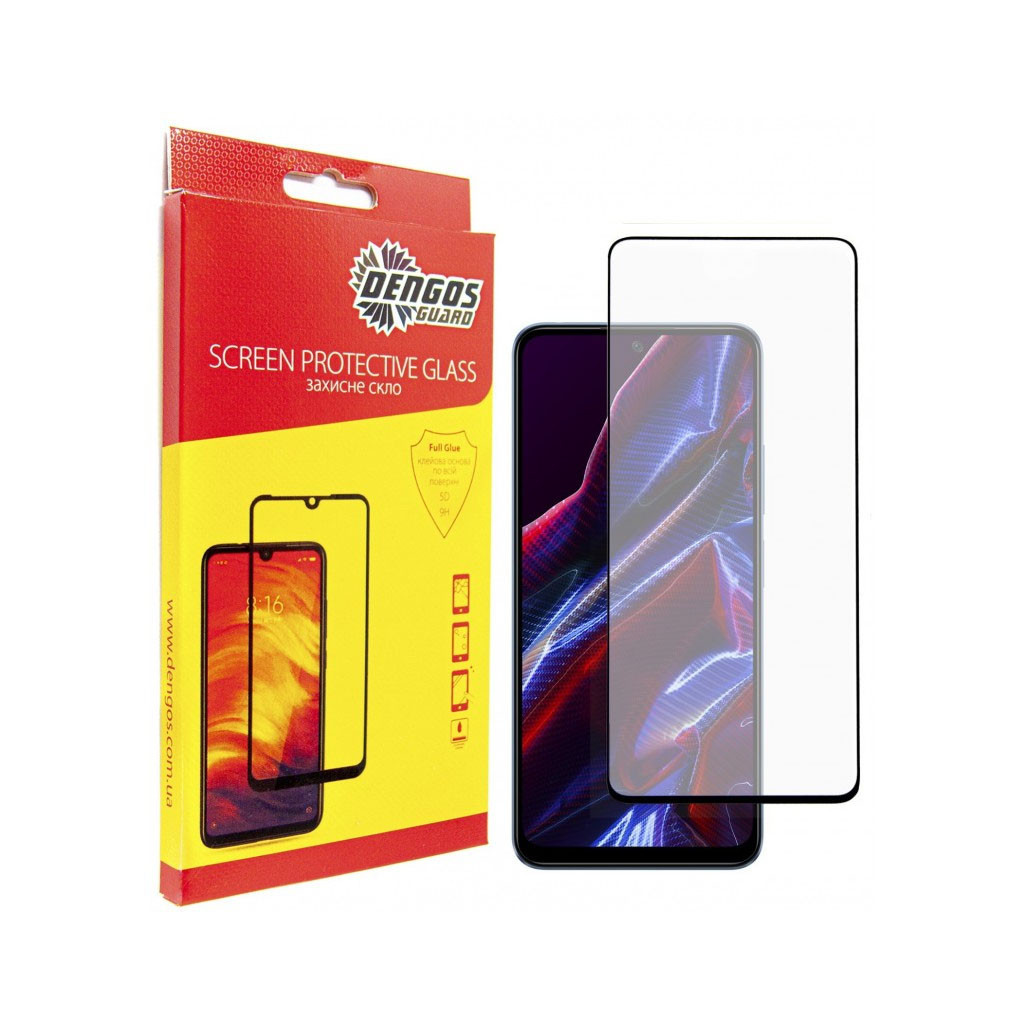 Скло захисне Dengos Full Glue Poco X5 5G (black) (TGFG-302) - зображення 1
