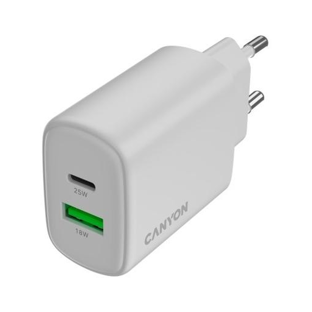 Зарядний пристрій Canyon OnCharge 250 25W 1xPD 1xQC EU White (CNE-CHA250-21) - зображення 4