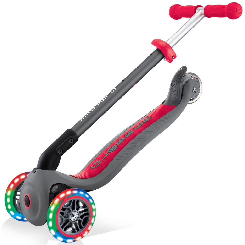 Самокат Globber Primo Foldable Lights сіро-червоний (432-120-2) - зображення 8